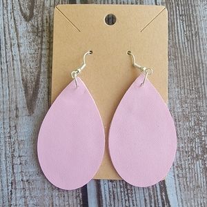 Pink Faux Leather Earrings